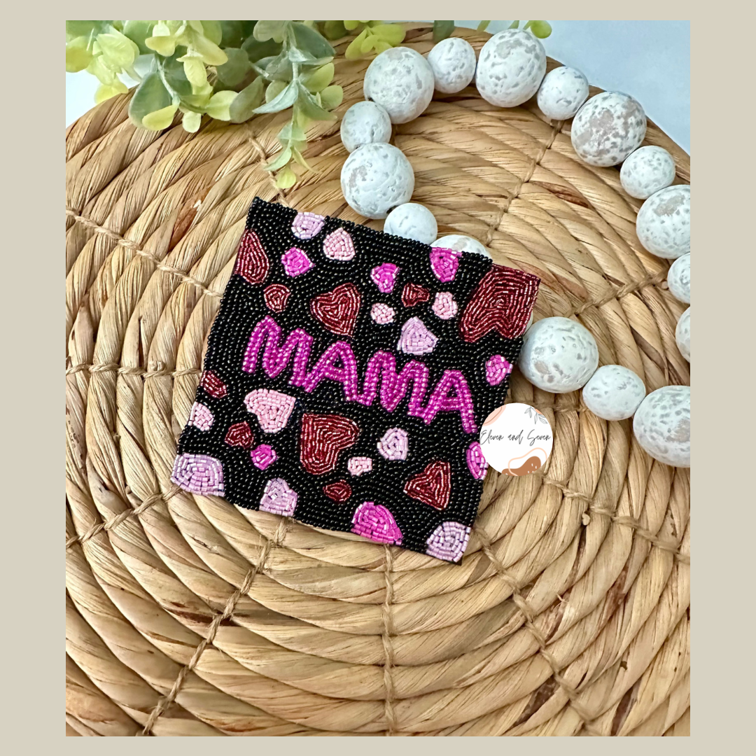 Mama Beaded Coaster black