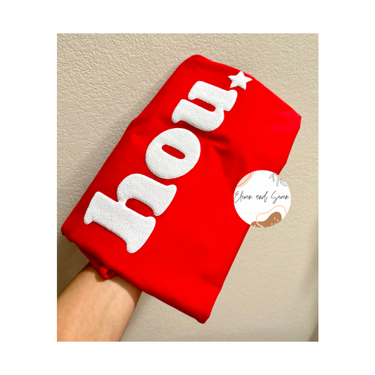 Hou Puff (white w/red)