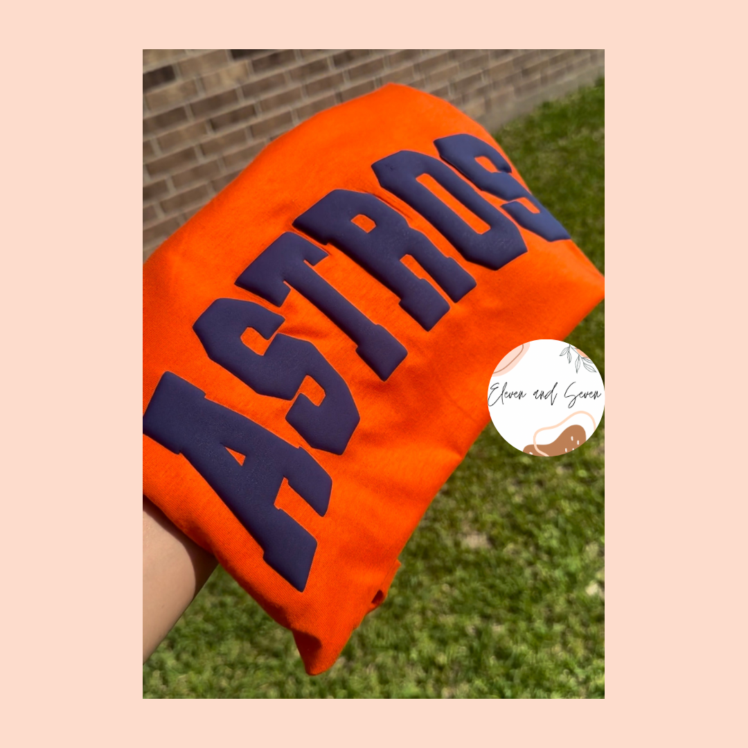 Astros Puff (Orange w/ Navy)