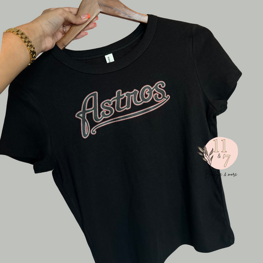 Astros Script Baby Tee