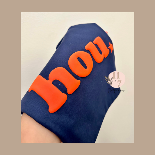 Hou Puff (Orange w/Navy)