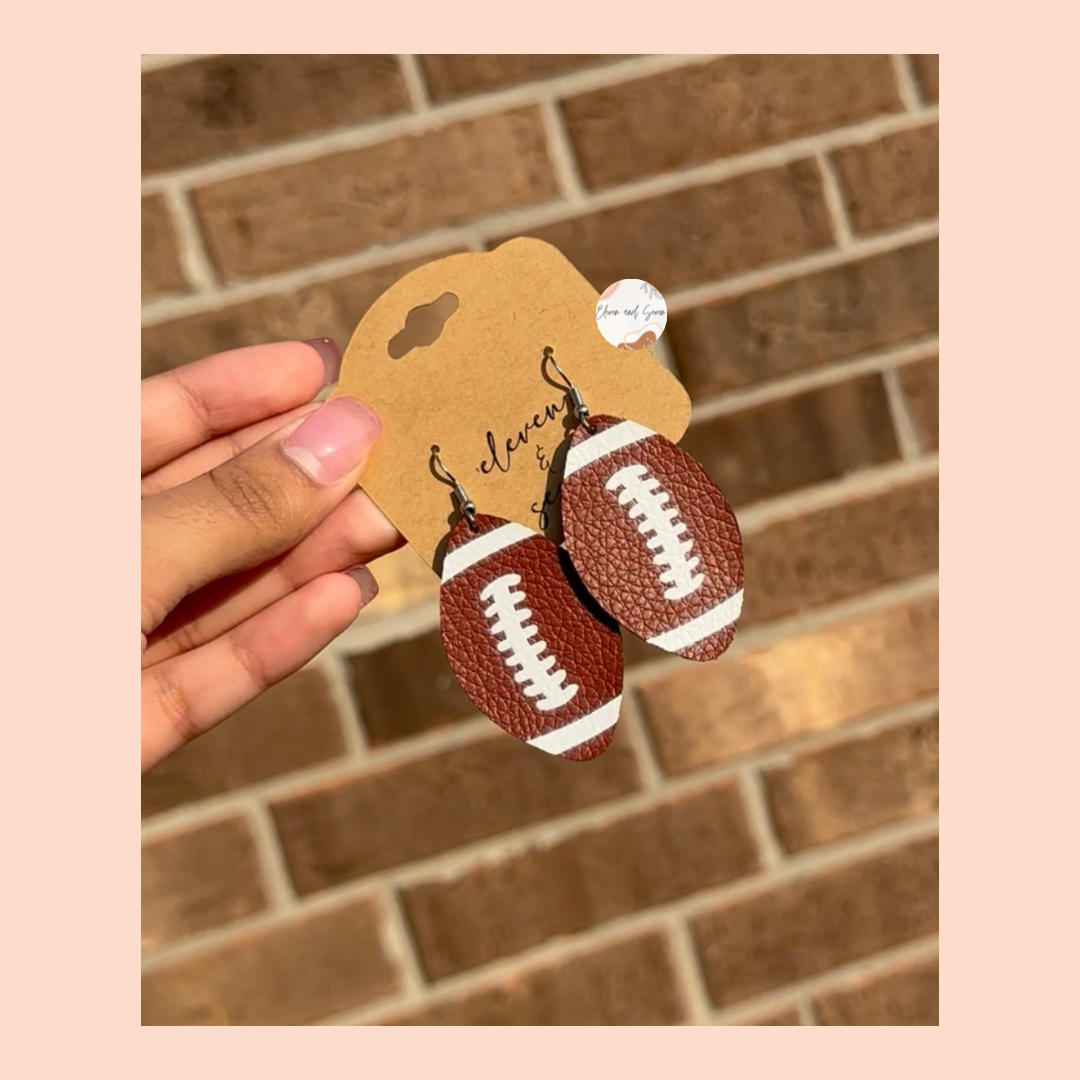 Faux Football Earrings