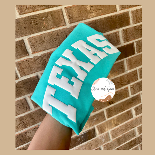 Texas Puff (White w/Teal)