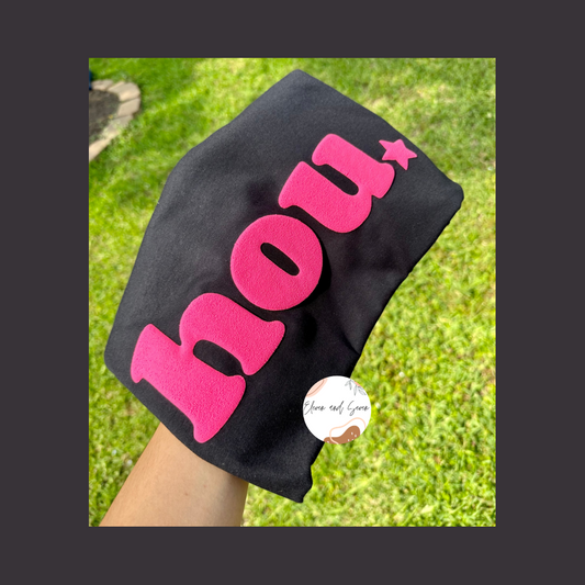 Hou Puff (Hot pink w/Black)