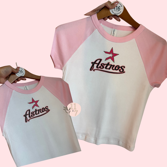 Retro Astros Pink Baby Tee