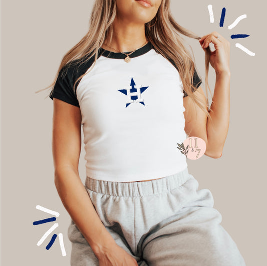 Navy Star Baby Tee #1