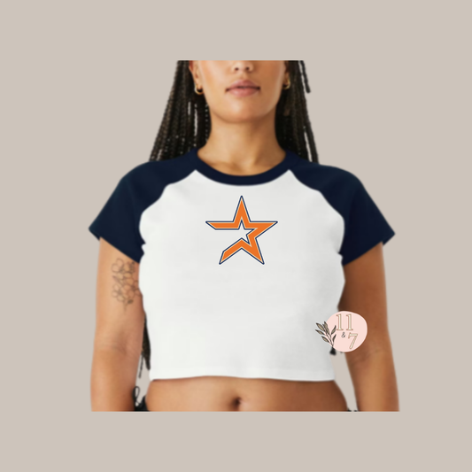 Orange Star Baby Tee #2