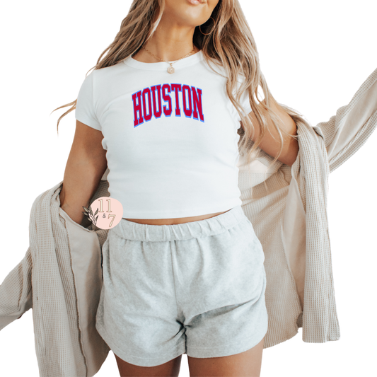 HOUSTON Baby Tee (red/blue)