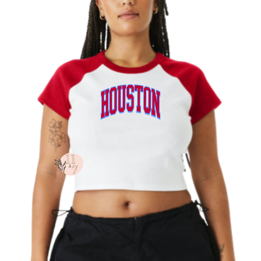 HOUSTON Baby Tee #2 (red/blue)