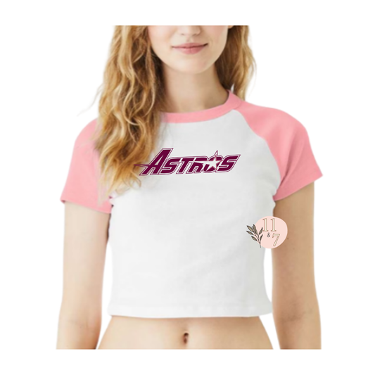 Pink Astros Baby Tee #2