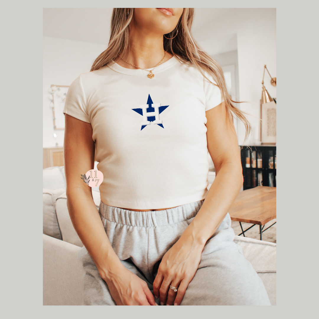Navy Star Baby Tee