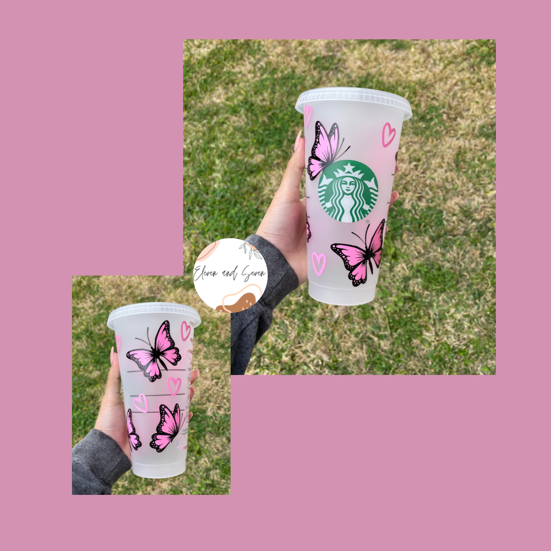 Hearts & Butterflies Starbucks cup