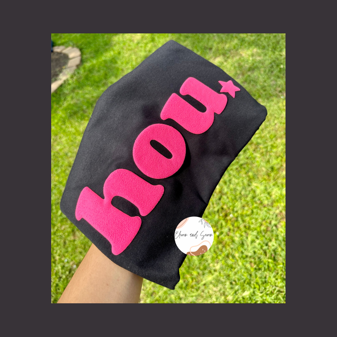 Hou Puff (black w/ hot pink)